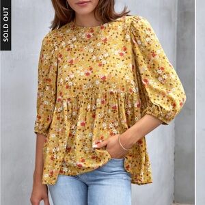 Brand New NWT Vici Collection Orchard Adventures Floral Babydoll Top sz medium